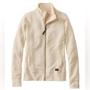 L.L. Bean Women’s Quilted Full Zip
Sweatshirt in Cream Size Large Petite